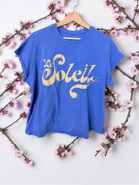 Universal Thread Le Soleil Graphic Tee - Blue with Gold Logo XXL